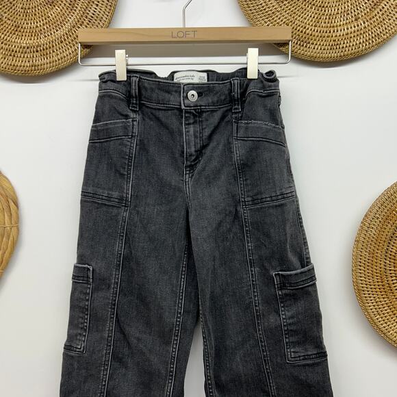 Bundle (2) Abercrombie Kids Jeans Girls 11/12 Low Rise Baggy High Rise Wide Leg - Picture 8 of 10